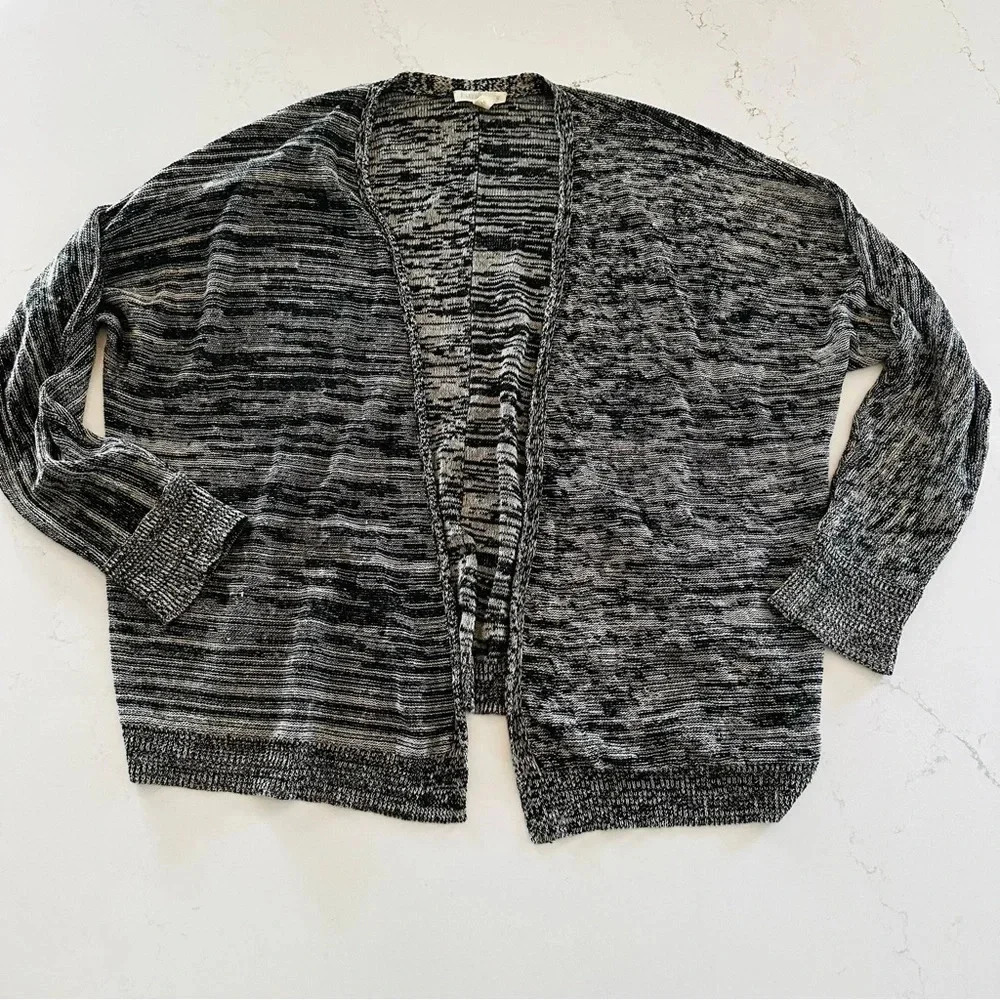 Eileen Fisher Organic Linen Twisted Block Cardigan | S - Picture 3 of 7